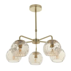 Dimple 5 Light Satin Brass Ceiling Pendant