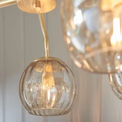 Dimple 5 Light Satin Brass Ceiling Pendant