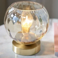 Dimple Satin Brass Table Lamp