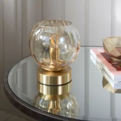 Dimple Satin Brass Table Lamp