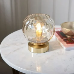 Dimple Satin Brass Table Lamp