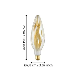 Distorted E27 Dimmable 4W LED Light Bulb Amber