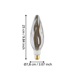 Distorted E27 Dimmable 4W LED Light Bulb Smoked