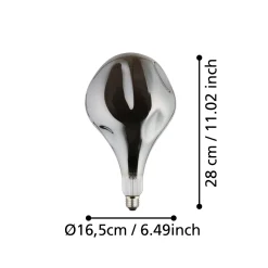 Distorted E27 LED Dimmable Warm White Black Bulb