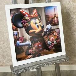 Diva Minnie Mouse Artwork with White Frame