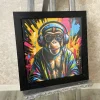 DJ Monkey Wall Art with Black Frame