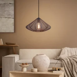 Dolwen Oval Black Mesh Pendant Ceiling Light