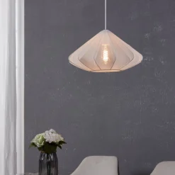 Dolwen Oval White Mesh Pendant Ceiling Light