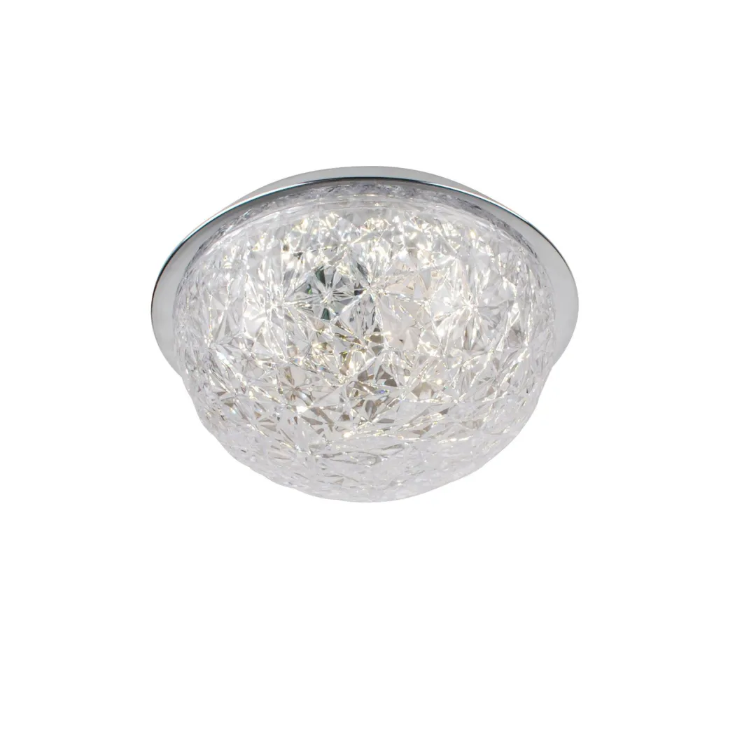 Donte Polished Chrome & Acrylic LED Small Flush Ceiling Light