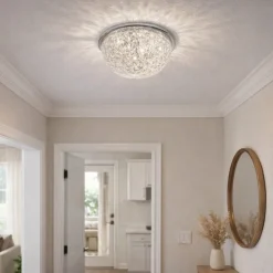 Donte Polished Chrome & Acrylic LED Small Flush Ceiling Light