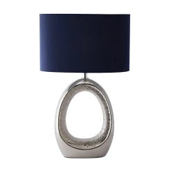 Dott Chrome Ceramic Table Lamp with Blue Shade