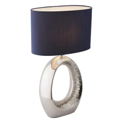 Dott Chrome Ceramic Table Lamp with Blue Shade