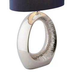 Dott Chrome Ceramic Table Lamp with Blue Shade