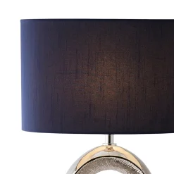 Dott Chrome Ceramic Table Lamp with Blue Shade