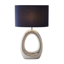 Dott Chrome Ceramic Table Lamp with Blue Shade