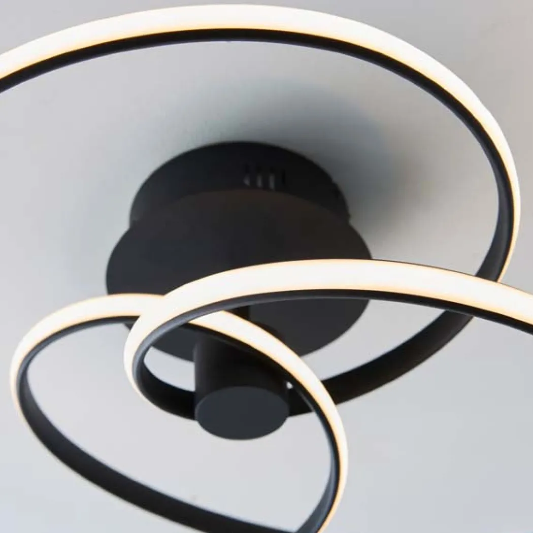 Dune LED Semi Flush Matt Black Ceiling Light