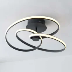 Dune LED Semi Flush Matt Black Ceiling Light