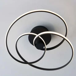 Dune LED Semi Flush Matt Black Ceiling Light