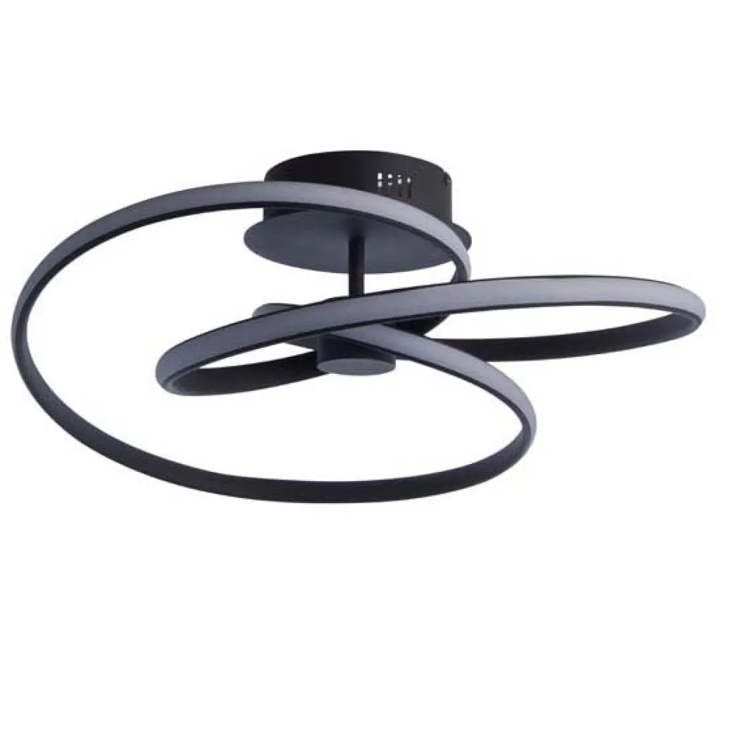 Dune LED Semi Flush Matt Black Ceiling Light