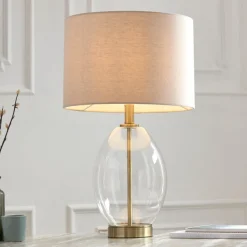 East Antique Brass Table Lamp