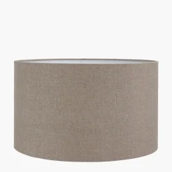 Edward 45cm Brown Linen Cylinder Shade