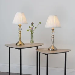 Edwina Antique Brass Touch Table Lamp