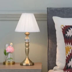 Edwina Antique Brass Touch Table Lamp