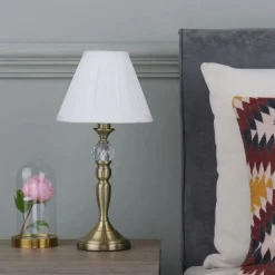 Edwina Antique Brass Touch Table Lamp