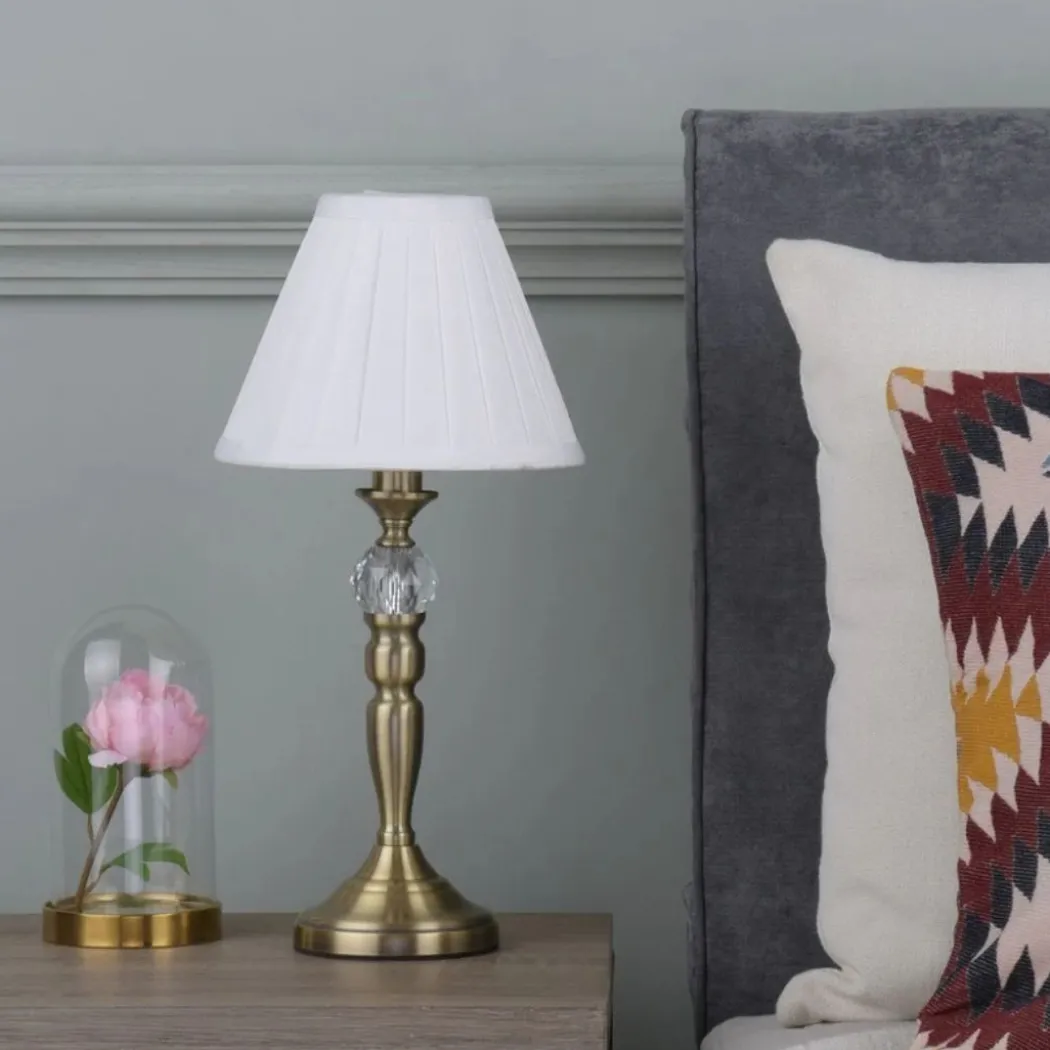 Edwina Antique Brass Touch Table Lamp