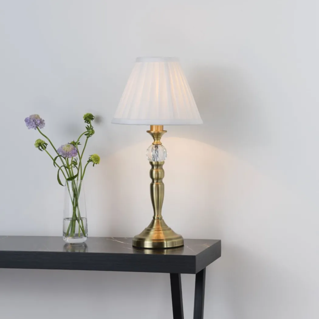Edwina Antique Brass Touch Table Lamp