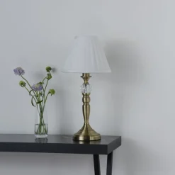 Edwina Antique Brass Touch Table Lamp