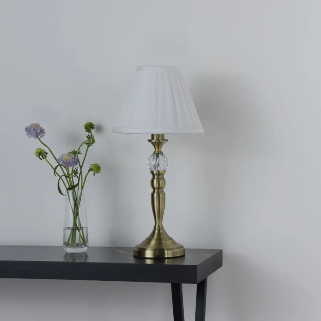 Edwina Antique Brass Touch Table Lamp