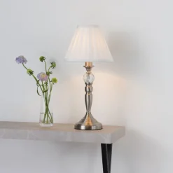 Edwina Satin Chrome Touch Table Lamp