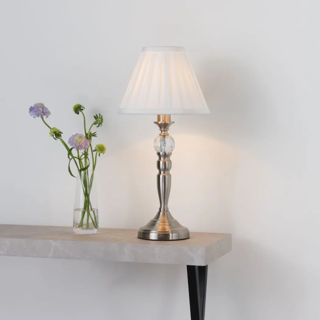 Edwina Satin Chrome Touch Table Lamp