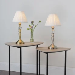 Edwina Satin Chrome Touch Table Lamp