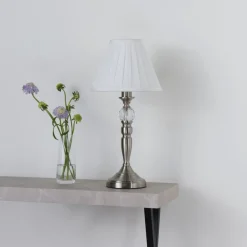 Edwina Satin Chrome Touch Table Lamp