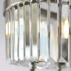 Elean 3 Light Antique Brass Glass Semi Flush Ceiling Light