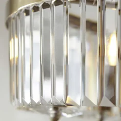 Elean 6 Light Antique Brass & Glass Pendant Ceiling Light