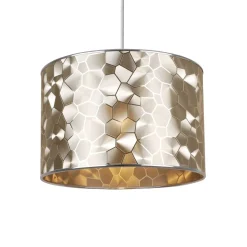 Elin Gold and Silver Textured Cylinder Shade