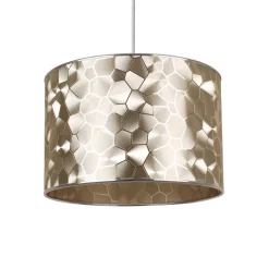 Elin Gold and Silver Textured Cylinder Shade