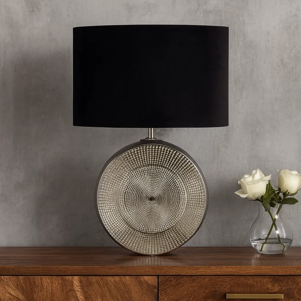 Elina Polished Chrome Ceramic Table Lamp