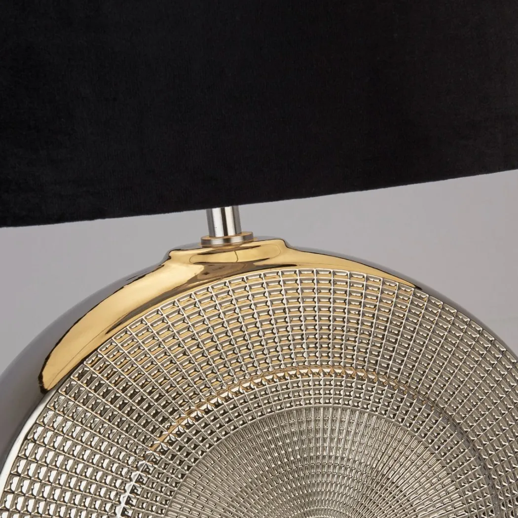 Elina Polished Chrome Ceramic Table Lamp