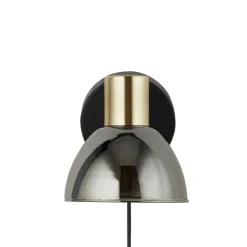 Elisa Plug In Smoked Glass Wall Light