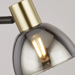 Elisa Plug In Smoked Glass Wall Light