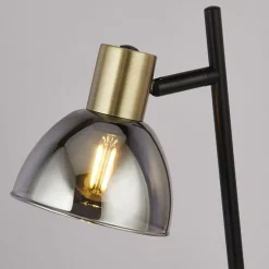 Elisa Smoked Glass Desk Table Lamp