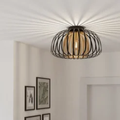 Encintos Black & Gold Flush Ceiling Light