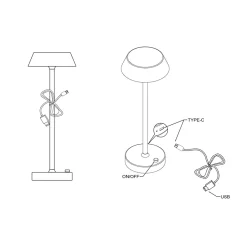 Energize White LED Rechargeable Desk Table Lamp with Touch Sensor