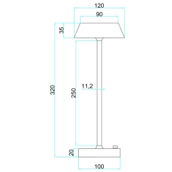 Energize White LED Rechargeable Desk Table Lamp with Touch Sensor