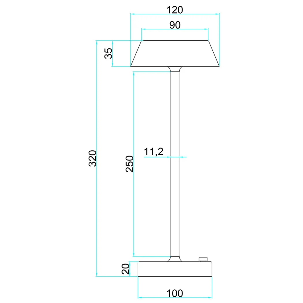 Energize White LED Rechargeable Desk Table Lamp with Touch Sensor
