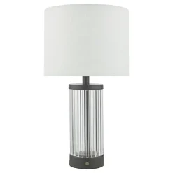 Enrico Satin Black and Glass Rechargeable Touch Table Lamp